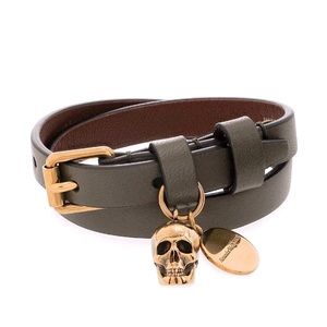 Alexander McQueen skull double wrap bracelet.